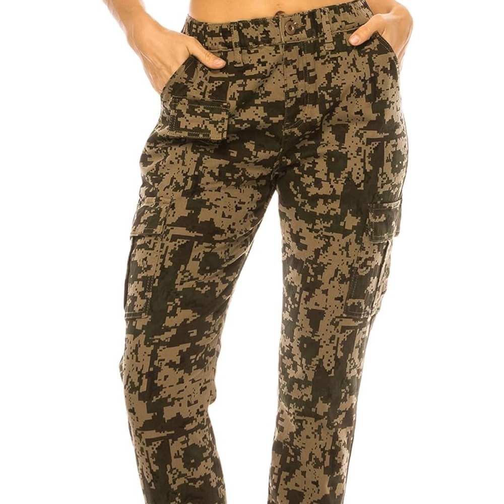 Women's Olive Camo Cargo Jogger Pants